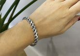 Intertwined Silver Bangle
